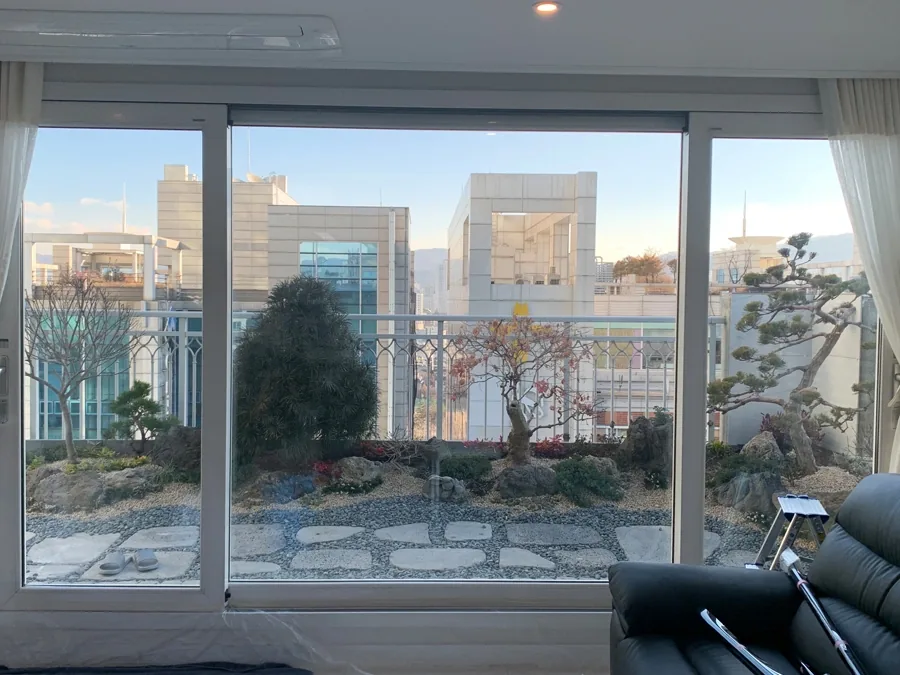 분당 유리창 열차단 필름 시공